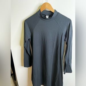 Mock neck long sleeve mini dress navy